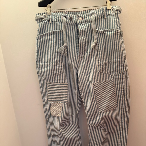 Free People Women’s Moxie Railroad Low-Slung Barrel Jeans - Picture 3 of 14